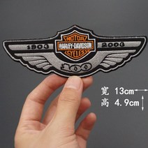 할리 데이비슨 오토바이logo자수 천 스티커 오토바이 가죽 조끼 장식 구멍 패치 성격 로고 스티커, y10 핫멜트 접착제를 수 놓을 수 있습니다., 1개