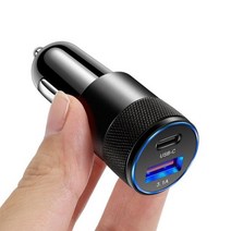 USB 타입 C 차량용 충전기 고속 충전 66W 휴대폰 충전기 아이폰 삼성 샤오미 QC 3.0 SCP AFC PD, _Black
