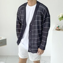 반즈 남자 여름 휴양지 비치웨어 린넨 그물 루즈핏 단가라 가디건4color