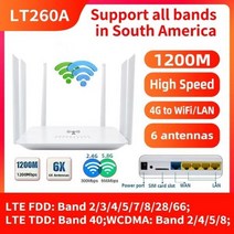 무선라우터 LT260A B28 밴드 네트워킹 1200Mbps 2.4 5.8Ghz LTE 3g 모뎀 VPN 4G Wifi 라우터 SIM 카드 슬롯 모바일 Wi Fi 핫스팟 32 사용, CHINA_America Version | 미국 플러그