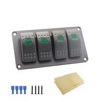 선박용 램프 라이트 24V 12V 4 갱 스위치 패널 회로 차단기 LED 볼트 미터 토글 자동차 액세서리 해양 보트 캐러밴 RV 트럭 트레일러, [03] green