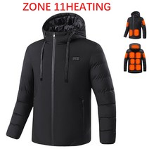 남성용 온열 재킷 4-11 구역 단일 및 이중 제어 USB 전기 세탁 가능한 스마트 패딩 의류, [07] Asian size 5XL, [04] ZONE 11HEATING