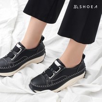 슈아 발등 밴딩 키높이 통굽 별포인트 굽높은 슬립온