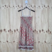 빈티지다온 무자크 플로럴 뷔스티에 펄 스모크 끈 원피스 레드 F