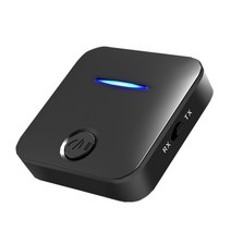 MTSHOP 블루투스 5.0 수신기 송신기 무선 마이크 플러그 플레이 핸즈프리 부품 수신기 포함 자동차 PC TV 헤드폰 홈, 52x52x13mm, 검은 색, 플라스틱