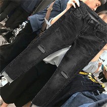 도오빠 검파판SA 여성 청바지 슬림핏 데님 진 일자 바지 스트레이트 디스트로이드 찢청 스키니 워싱 사계절 여자청바지