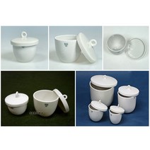 SAMHWA 자재 도가니 세트 15ml에서 300ml까지 6종/ 삼화세라믹 도자기 Porcelain Crucible with Cover, 자재 도가니 50ml