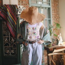 귀도리뜨기 대바늘블랭킷 담요방석 니트실 코바늘손으로 만든 원래 등나무 꽃 조끼 탑 수제, 등나무 꽃 조끼 DIY 키트 비디오