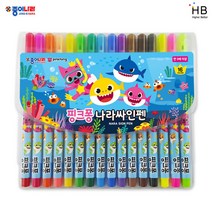 종이나라 사인펜 핑크퐁 16색