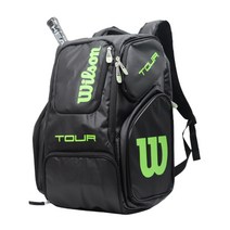 윌슨 뉴투어 백팩 테니스 라켓 대용량 헬스 스포츠 가방, 블랙그린