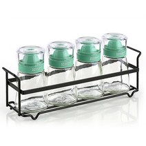 다다리빙 시노글라스 스마트 양념병 160ml 그린 4p+선반 1p세트, 단품