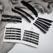 에떼리본 기본블랙헤어핀30P 혼합세트 자동핀 바나나핀 집게핀 실핀 여성헤어핀 머리핀