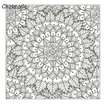 압인기 인두 도장 실링왁스 스템프 Chzimade 만다라 패턴 폴리머 클레이 텍스처 실리콘 스탬프 시트 미술 공예 용품 키트 DIY 엠보싱 도자기 도구 10x10cm, 2.2