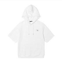 애드호크 남여공용 오버핏 쿠션지 후드 반팔 티셔츠(HZ4ST94)