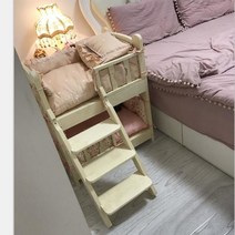 강아지 원목침대 고양이 쇼파 침대 원목 베드 애완 애견 개 해먹 하우스 방석 쿠션 캠핑, A. 통나무이중층과직선계단