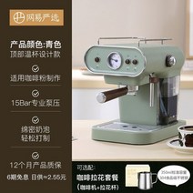 이탈리안 반자동 커피머신 에스프레소머신 사무실 가정용 카페 바리스타, B. 빈티지 그린, 표준