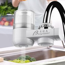 싱크대 수도꼭지 연결 정수기 필터 녹물 불순물 제거, 투명  패키지 2 하나의 기계에 총 3개의코어
