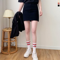 티데일리 컷팅 코튼 미니 스커트 여성용 A라인 캐주얼 빅사이즈 면 치마 (3color)
