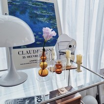 쁘띠배배 유리화병 까사미아 도자기 아크릴 컬러 꽃꽂이 이케바나 인테리어 화병 꽃병, 3단브라운