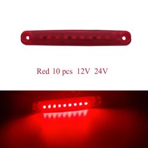 LED 라이트 사이드 마커 테일 표시기 주차등 버스 트럭 트레일러 12V 24V 9SMD 10 개, 03 Red, 10개