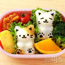 (일본)아기 고양이 주먹밥틀 김펀칭기 세트 초등학생 아동용 미니주먹밥 소풍 도시락만들기