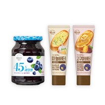 복음자리 45도 블루베리잼 350g+발라먹는스프레드2개, 복음자리 45도 블루베리잼 350g, 마늘스프레드100g+호두바닐라스프레드130g