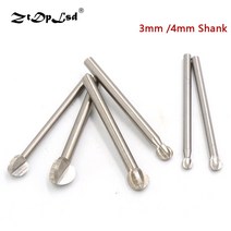 드릴비트 글라스드릴 1x 화이트 스틸 3mm4mm 생크 카바이드 버 드릴 비트 로터리, 4mm 생크 x 10mm