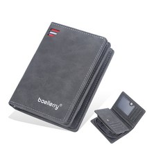 2022 패션 남성용 동전 지갑 작은 돈 가방 남자 매트 가죽 ID 카드 홀더 지갑 지퍼 포켓 지갑 남성 카드지갑 동전지갑 반지갑 남성지갑 지갑 남자 명품 남성용 가죽 지갑, Black