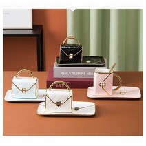 명품스타일 핸드백 커피잔세트, 블랙