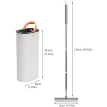Sponge Mop and Bucket Hand Free Household Cleaning for Floor Squeeze Kitchen Bathroom Tile Floors, 1 Set