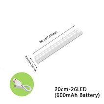 무선센서등 현관 화장실 건전지 스마트 C타입 재실감지 LED 야간 조명 Led 캐비닛 모션 센서 옷장 주방 자, 05 20cm-26LED_02 cold white