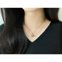 솔라운드 14k도금 심플골드볼목걸이