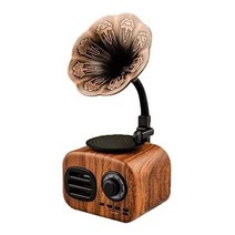 오르골 레트로 블루투스 스피커 Aux-in 빈티지 턴테이블 축음기 형 플래시 드라이브 USB 포트 홈 장식 포노 그래프 스타일 (색상 : 레드) 레코더, Brown_one