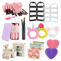 아이엘 메이크업 브러쉬세트 헤어밴드 정리함 모음 뷰티소품, 002_틴케이스7종브러쉬[퍼플]