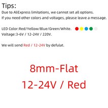 네비게이션 라이트 비상표시등 위치표시등 소방표시등 금속 LED 경고 표시 등 신호 램프 파일럿 와이어 36 1224 220V 전원 방수 IP65 구형 6/8/10/12/16/19/, [01] 6mmSpherical