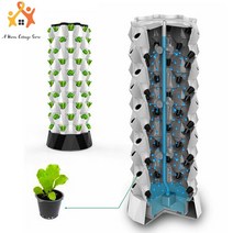 10 층 80 식물 사이트 DIY 온실 수직 NFT 수경 재배 시스템 파인애플 에어로포닉 타워, 한개옵션1, 01 green