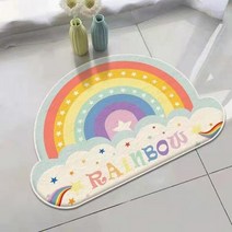 옥선생 먼지없는 사계절 거실 인테리어 방수 반달 반원 러그 레인보우 안방