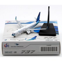 모형헬리콥터 다이캐스트JC 날개 1:400 가루다 인도네시아 "스카이팀" 보잉 B737-800 다이캐스트, 한개옵션0