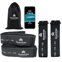 STAMINAA BFR Bands 팔 다리 둔근 피트니스 밴드 - 남성 및 여성용 혈류 제한 저항 근육 저강도 훈련 가정 체육관 운동(번들), Bundle 4 Pack