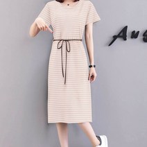 이노뱅크 캐주얼 스트라이프 반팔 원피스 GM0047A