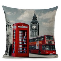 북유럽 소파쿠션 쇼파 침대 패드 의자 인테리어 세련된 버스 세계적으로 유명한 도시 장식, 450mm450mm, 1