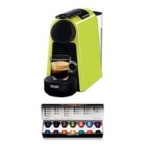 DeLonghi Nespresso Essenza Mini EN 85.L 커피 캡슐 머신 다양한 맛의 캡슐이 포함된 웰컴 세트, 우유 거품기 없이, 라임