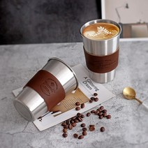 아이스 고급레터링 텀블러 가죽 리유저블 컵홀더 스텐, 체리