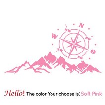 카라반 미니 소형 트레일러 캠핑카 캠핑트레일러 미니카라반트레일러 SUV 오프로드 RV 캠핑카용 산악 나침반 자동차 스티커 반사 데칼 장식 액세서리, [10] Soft Pink, [01] XL 42cmX79cm, 1개
