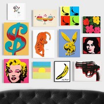 앤디워홀 그림 액자 캔버스 정사각 32종, 캔버스액자(옆면연장)