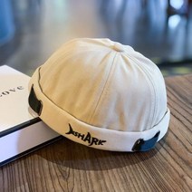 스냅백헬멧 바이크헬멧 브림리스 남성 집주인 모자 비니 선원 도커 캡 면 통기성 봄 가을 모자 여성을 위한 레트로 조절 힙합, [01] 56-60CM, Creamy-White(1)