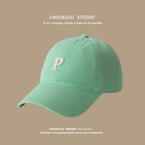 문자 P 야구 모자 여자 소프트 탑 스포츠 모자 더러운 오렌지 화이트 조커 모자 남자의 한국어 버전의 업그레이드 버전