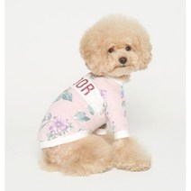 개 모임 외출 플라워 패턴 강아지 티셔츠 옷 코카스파니엘옷, S
