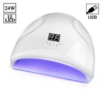 LED 네일 램프 매니큐어 72W 네일드라이어 UV 젤네일 동작 감지 LCD 디스플레이, Mini 24W White USB