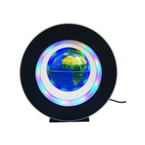 자전 지구본 무한동력 전기없이돌아가는 2In 1 자기 부상 회전 글로브 LED 다채로운 조명 공 O 모양의 기본, 01 blue_04 AU